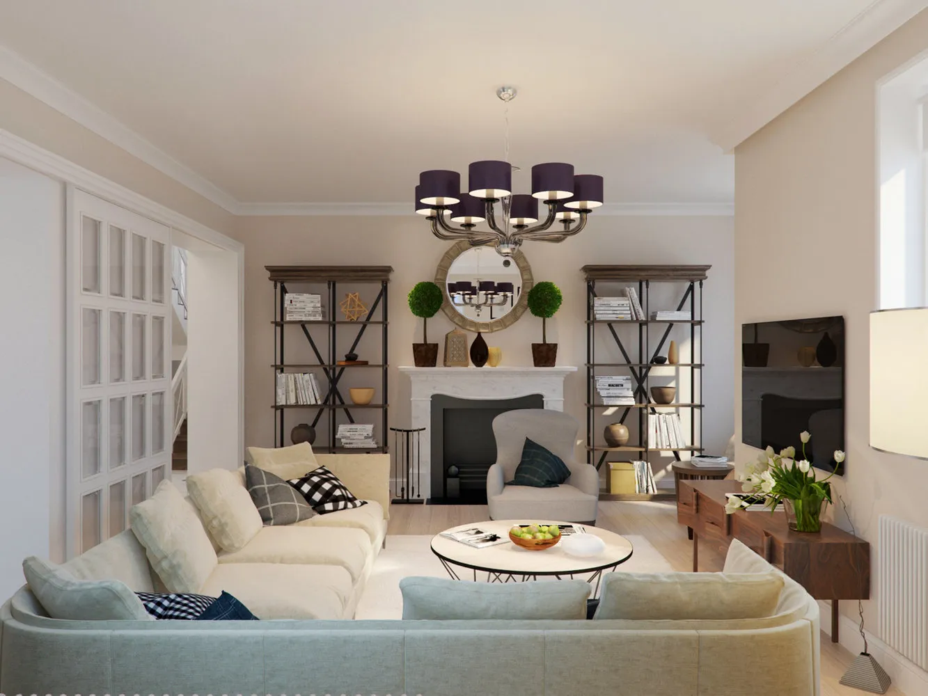 照片：现代风格客厅，技巧——我们网站上的照片