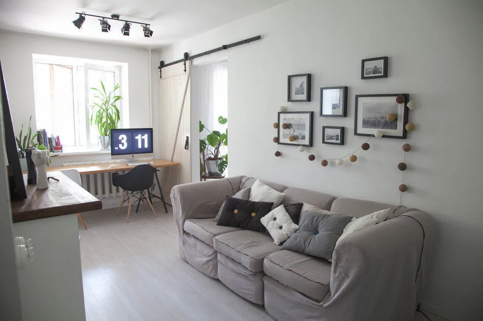 Photo: Living Room in Scandinavian Style, Gid, Ekaterina Tulupova, Budget Interior, Marina Filippova, FlatsDesign, MEDIANA Interiors, Encyclopedia of Interior, Marina Nazarenko, Flatforfox, Renovation in 2 Months – Photo on Our Website