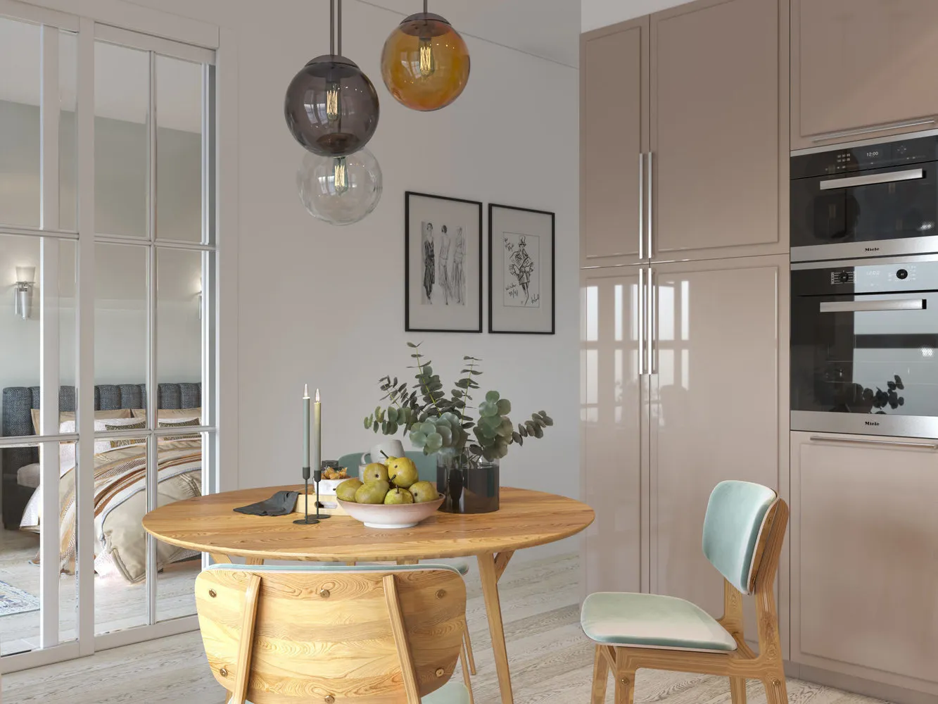 Фотографія: Кухня і столова в стилі Сучасний, Гид, Євгенія Ликасова, «Уютна квартира», Наталія Преображенська, Ірина Кривцова, квартира в пастельних тонах, Єлена Зуфарова, Quadrum – фото на нашому сайті