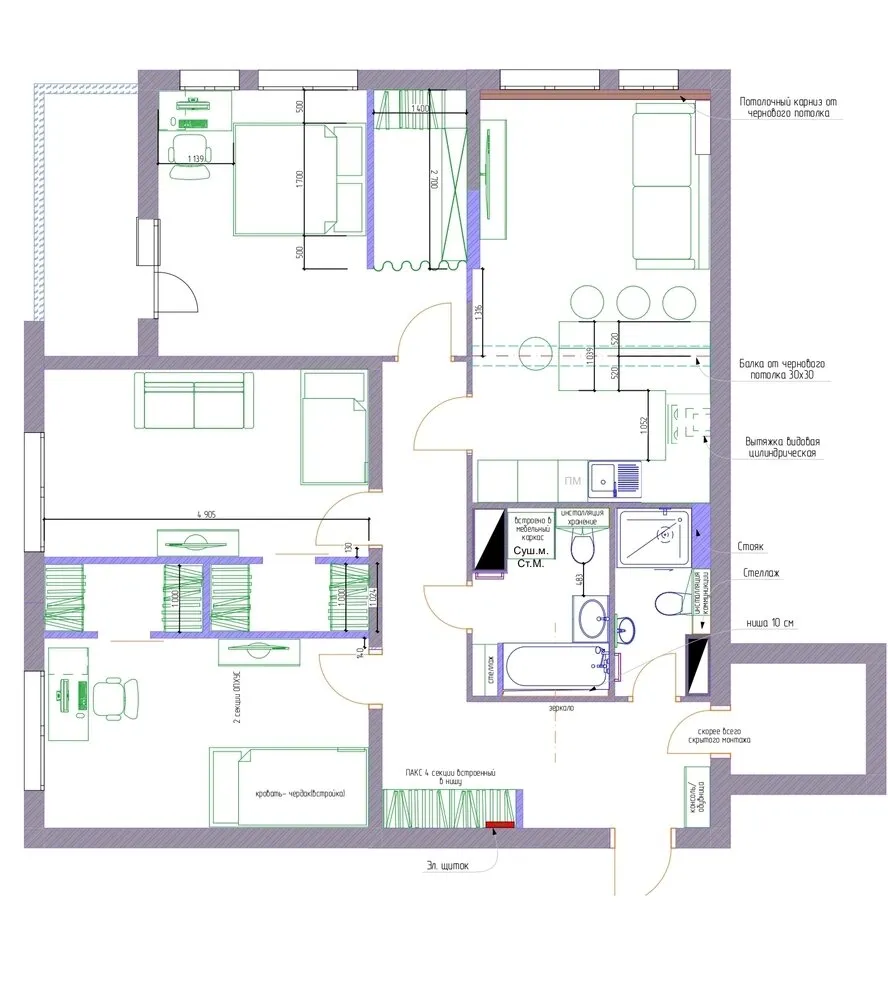 Foto: estilo moderno, Apartamento, Proyecto de la Semana, San Petersburgo, 4 o más habitaciones, Más de 90 metros cuadrados, Lena Harlova – foto en nuestro sitio web
