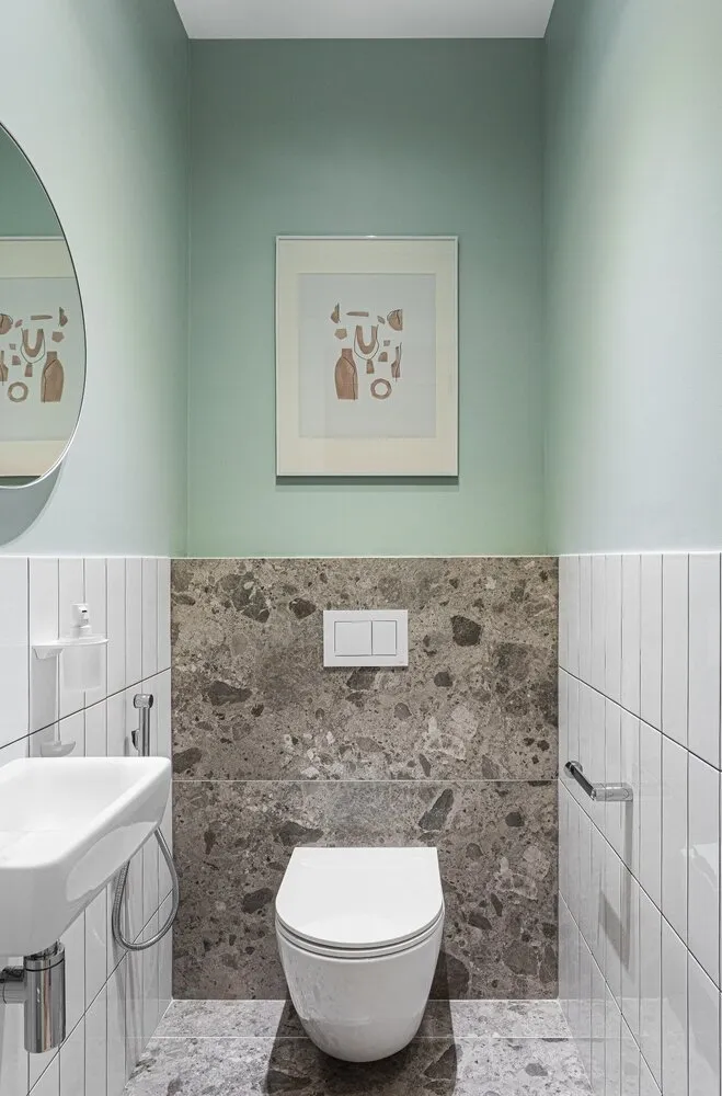 Foto: Baño en estilo Escandinavo, Moderno, Minimalismo, Apartamento, Proyecto de la semana, Moscú, 2 habitaciones, 60-90 metros, María Pashkevich – foto en nuestro sitio web