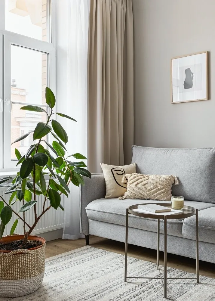 Foto: Sala de estar en estilo Escandinavo, Moderno, Minimalismo, Apartamento, Proyecto de la semana, Moscú, 2 habitaciones, 60-90 metros, María Pashkevich – foto en nuestro sitio web