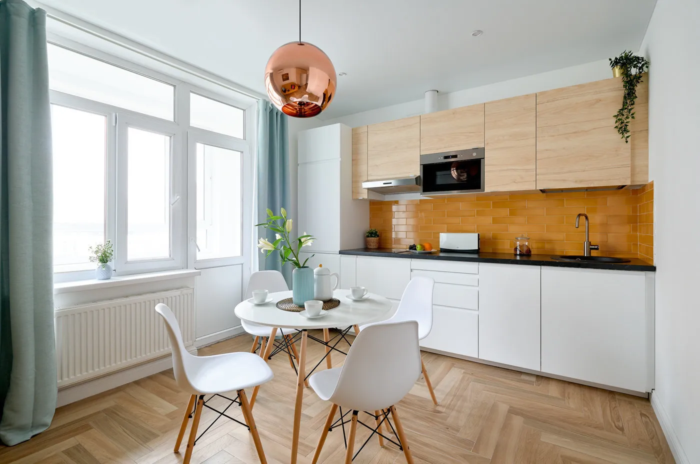 照片:现代风格厨房和餐厅,公寓,工作室,技巧,莫斯科,小于40平方米,塔玛拉·基谢列娃 – 我们网站上的照片