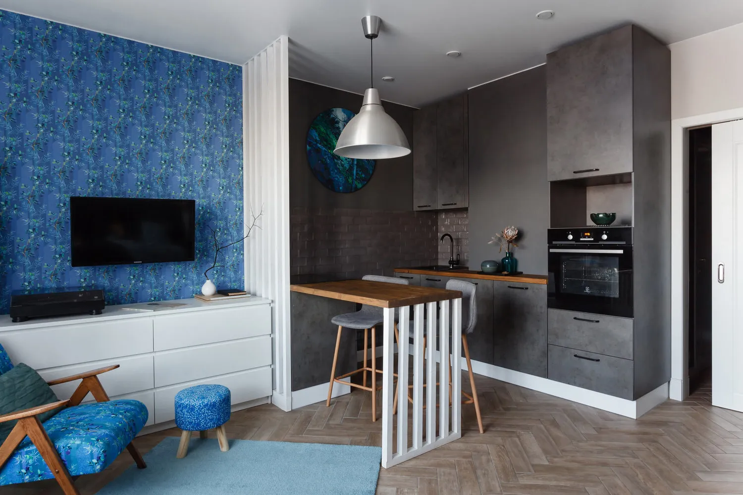 Photo: Kitchen and Dining Room in Scandinavian Style, Interior Decoration – photo on our website