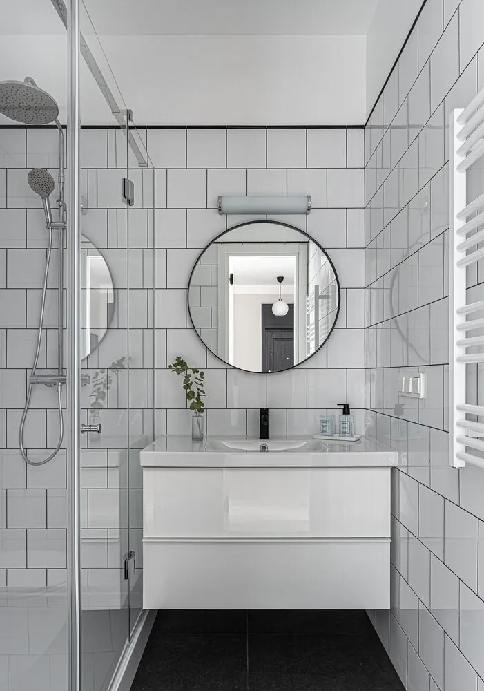 Foto: Baño en estilo Escandinavo, Moderno, Minimalismo, Apartamento, Proyecto de la semana, Moscú, 2 habitaciones, 60-90 metros, María Pashkevich – foto en nuestro sitio web