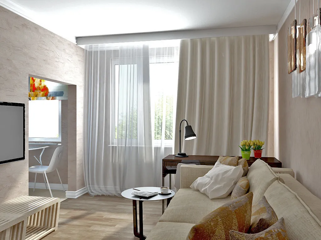 照片:现代风格客厅,技巧,赫鲁晓夫住宅 – 我们网站上的照片