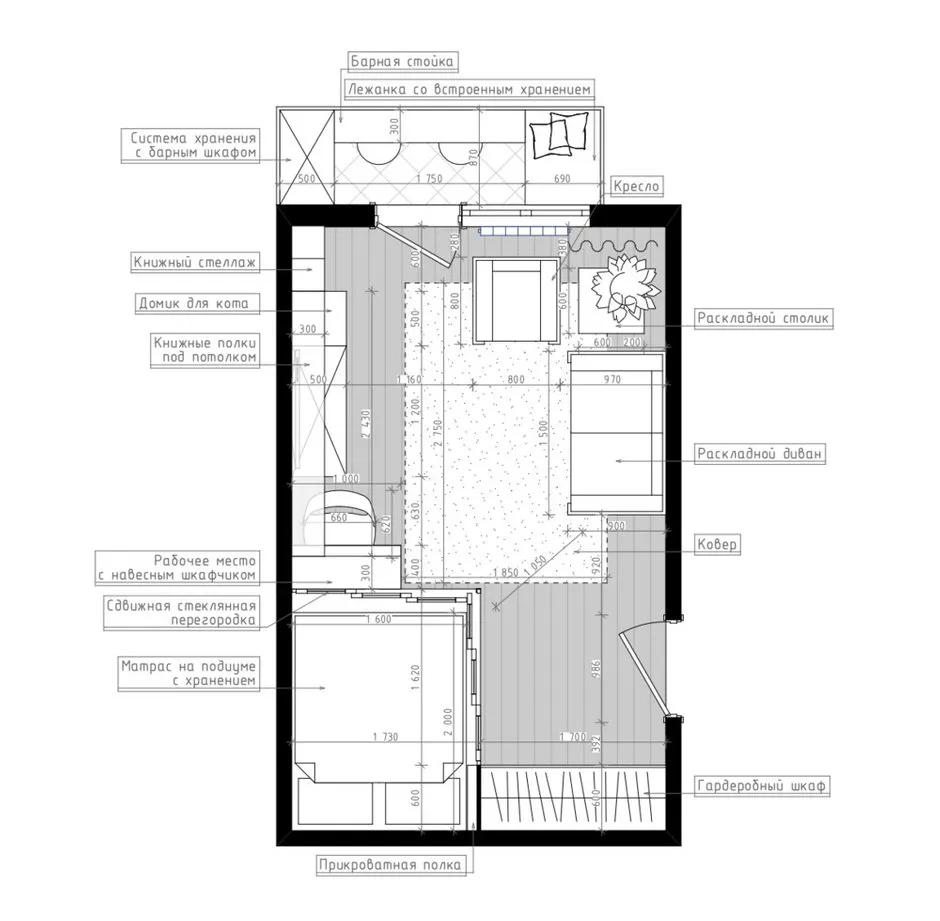 照片：风格布局，公寓，搬家，板式住宅，单间，小于40平方米，Maria Lazich，Leroy Merlin，设计对决，P-44T，Marina Pod'yacheva – 我们网站上的照片