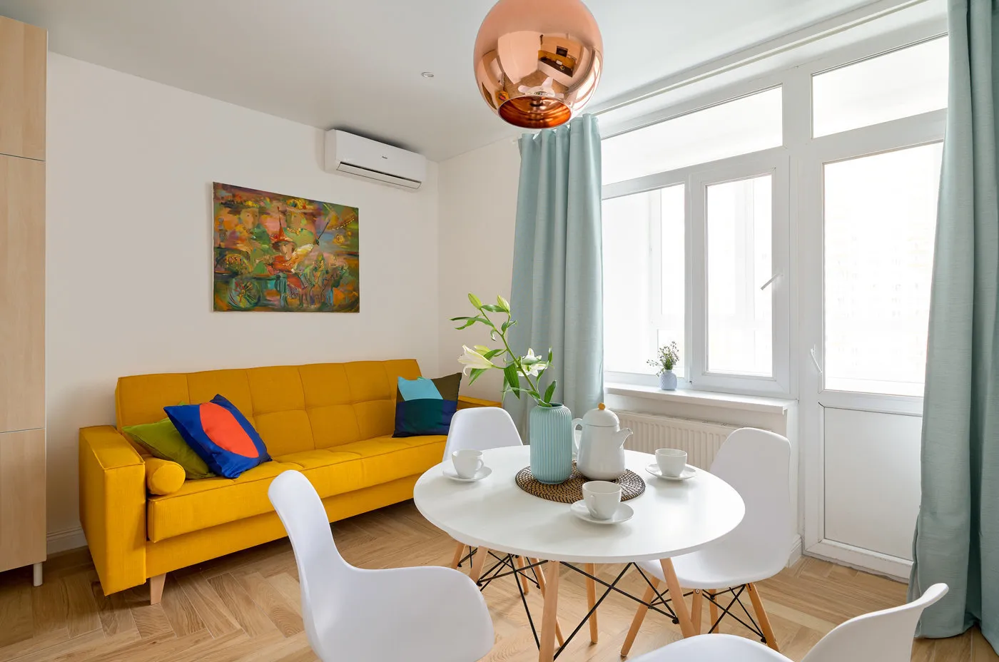 照片:现代风格厨房和餐厅,公寓,工作室,技巧,莫斯科,小于40平方米,塔玛拉·基谢列娃 – 我们网站上的照片