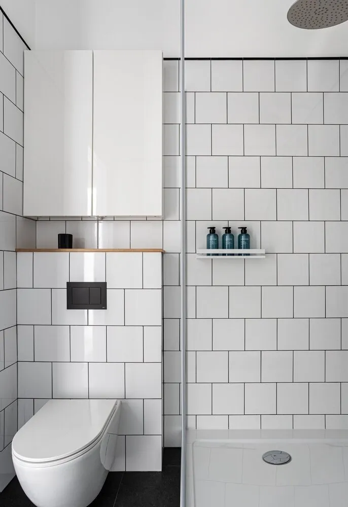 Foto: Baño en estilo Escandinavo, Moderno, Minimalismo, Apartamento, Proyecto de la semana, Moscú, 2 habitaciones, 60-90 metros, María Pashkevich – foto en nuestro sitio web