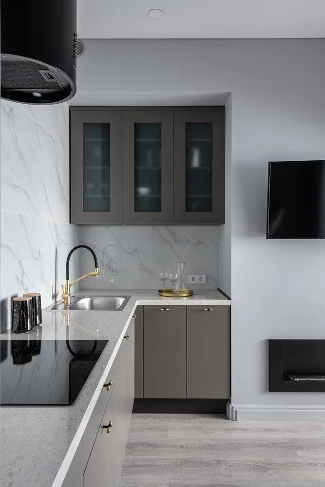 Foto: Cocina y comedor en estilo moderno, Apartamento, Proyecto de la Semana, Moscú, 40-60 m², Anastasia Lappo, Lappo.Interiors – foto en nuestro sitio web