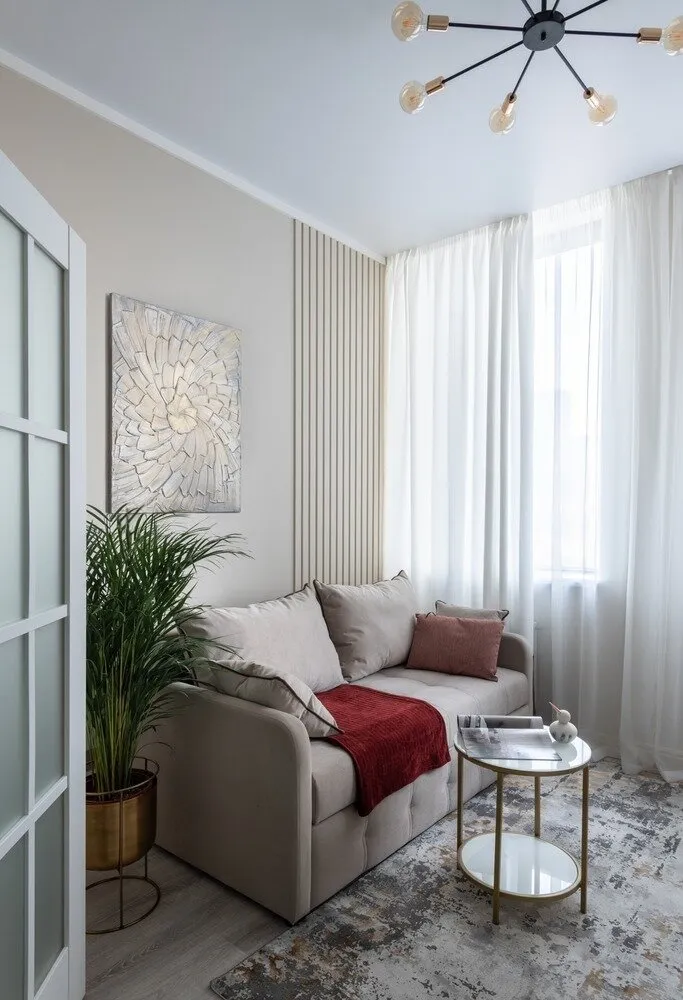 Foto: Sala de estar en estilo moderno, Apartamento, Proyecto de la Semana, Moscú, 40-60 m², Anastasia Lappo, Lappo.Interiors – foto en nuestro sitio web