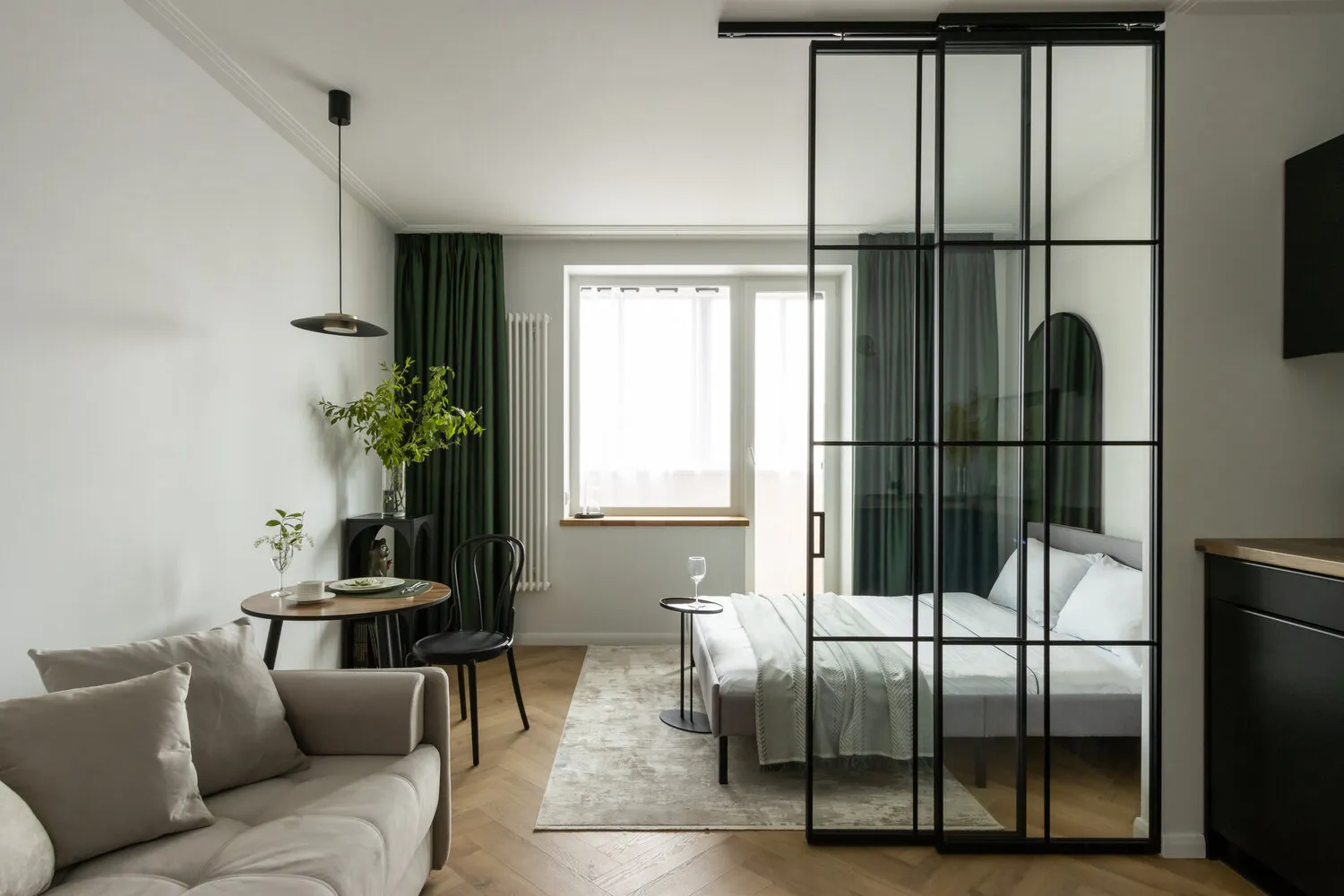 Photo : style moderne, appartement compact, appartement, projet du jour, Saint-Pétersbourg, immeuble en panneau, 1 pièce, jusqu’à 40 mètres, Maria Kachkina – photo sur notre site