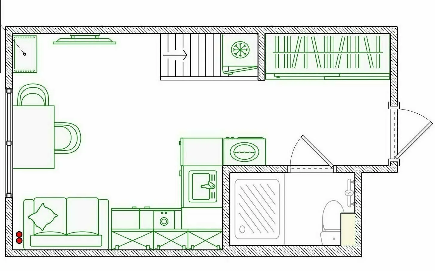 Foto: estilo, apartamento, estudio, consejos, hasta 40 metros cuadrados, Varvara Gushchina – foto en nuestro sitio web