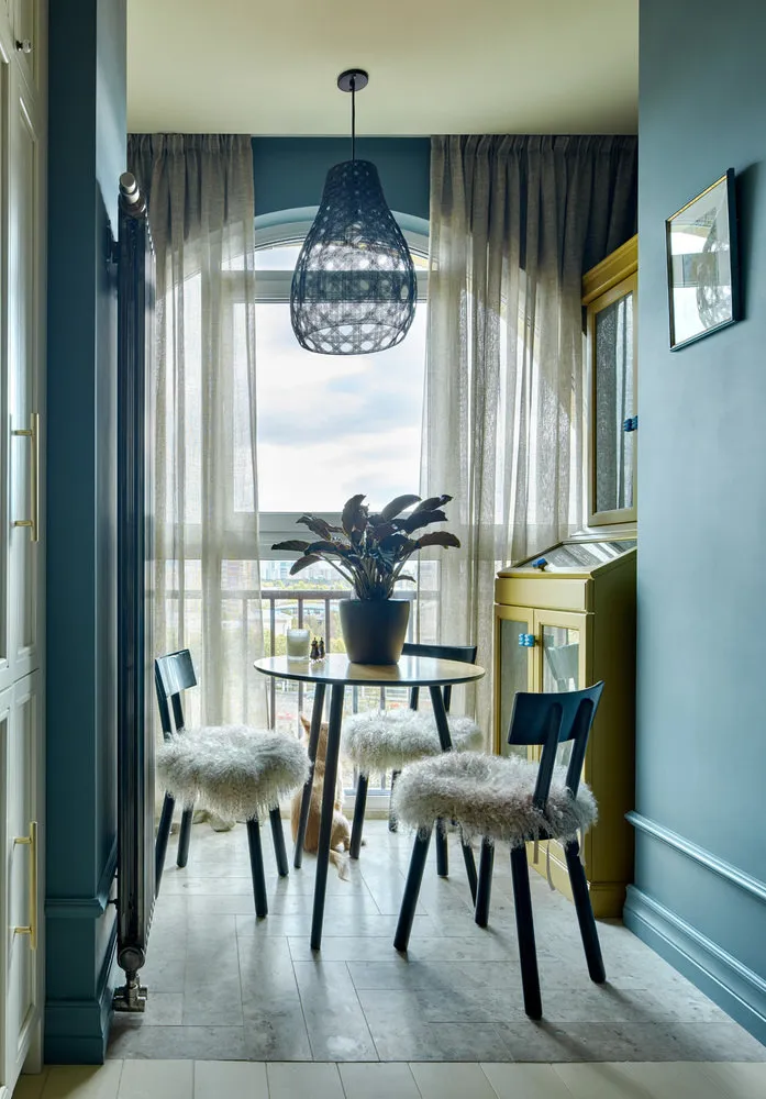 图片：现代与混搭风格客厅，每周项目，莫斯科，单体房屋，2个房间，40-60平方米，纳塔莉亚·米特拉科娃，ЖК «Marshall», 复古 – 我们网站上的照片