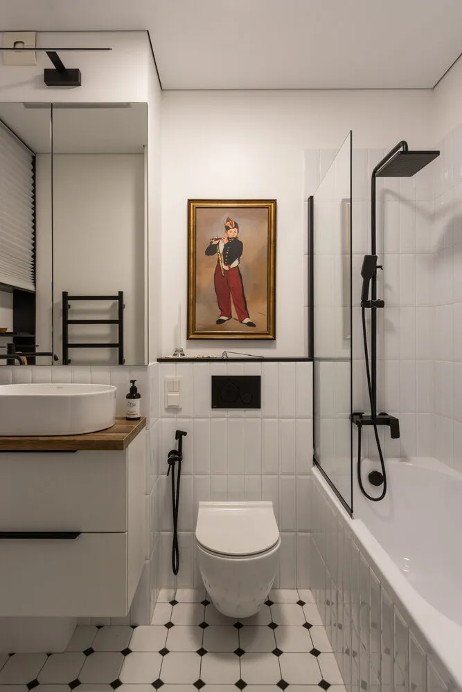 Foto: estilo moderno, vivienda de bajo espacio, apartamento, proyecto del día, San Petersburgo, edificio de panel, 1 habitación, hasta 40 metros, María Kachkina – foto en nuestro sitio web