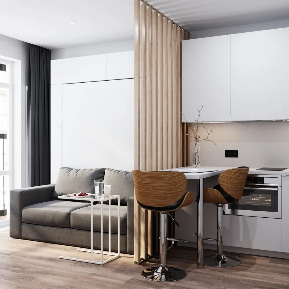 照片：现代简约风格厨房与餐厅，指南，Alena Timonina, Andrey Timonin, Forma Domа, Ira Nosova, Diana Bganova, Ekaterina Ulanova, Katya Kuznetsova, Olesya Eranцевa – 照片在我们的网站上