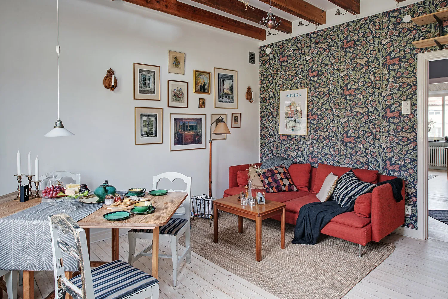 Фотография: Гостиная в стиле Скандинавский, Декор интерьера, Квартира, Швеция, Гетеборг, скандинавский интерьер, Отделка стен, интерьер с кирпичной кладкой, 2 комнаты, 60-90 метров – фото на нашем сайте