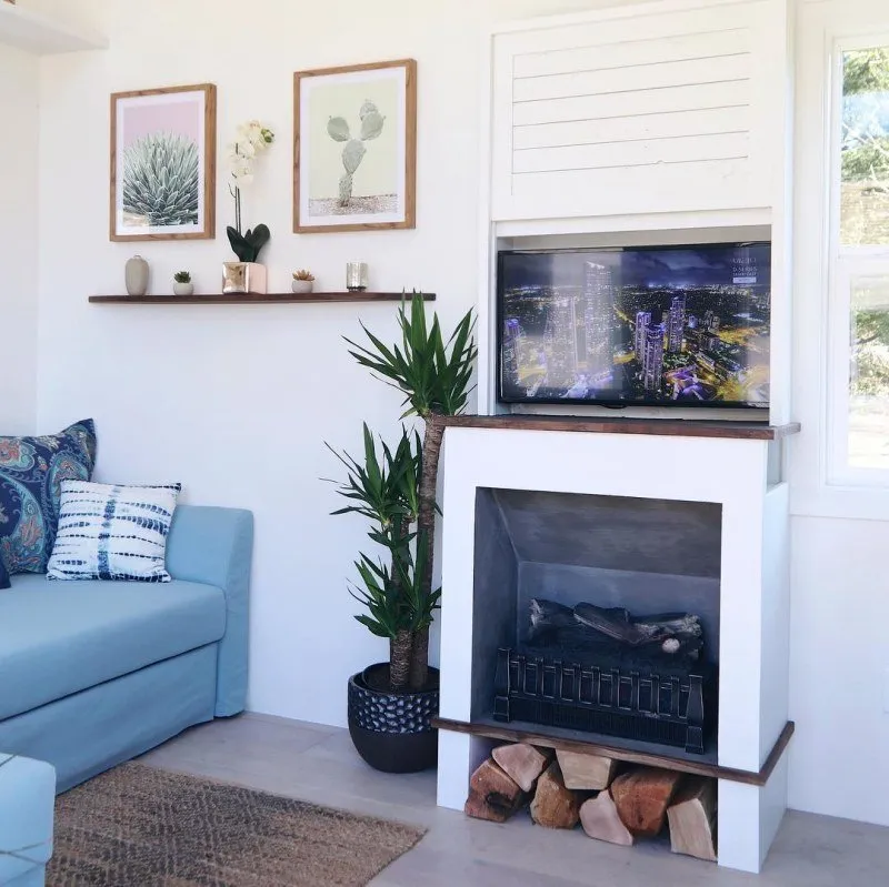 照片：斯堪的纳维亚风格客厅，小户型装饰技巧——我们网站上的照片