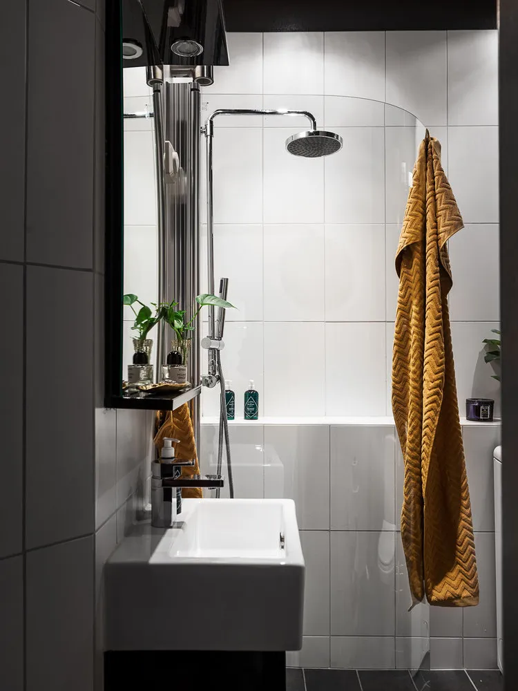 照片:现代风格浴室,厨房与餐厅,客厅,卧室,斯堪的纳维亚,折中主义,室内装饰,公寓,瑞典,装饰,绿色,斯德哥尔摩,如何营造温馨氛围,如何布置两居室公寓,2个房间,40-60平方米,如何搭配图案 – 网站上的照片