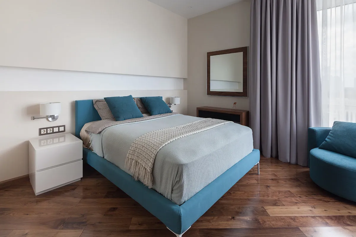 Photo: Modern Style Bedroom, Apartment, Weekly Project, New Construction, Monolithic House, 3 Rooms, Over 90 Square Meters – Photo on Our Website