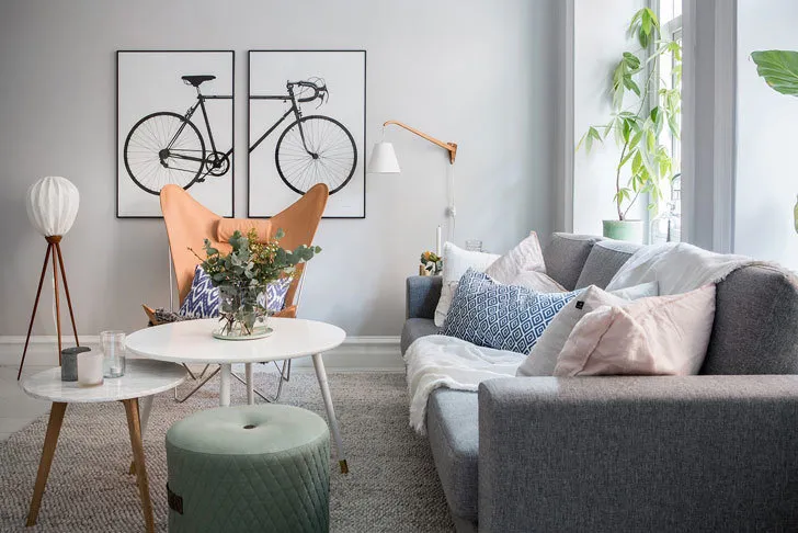 Фотография: Гостиная в стиле Скандинавский, Декор интерьера, Квартира, Швеция, Советы – фото на нашем сайте