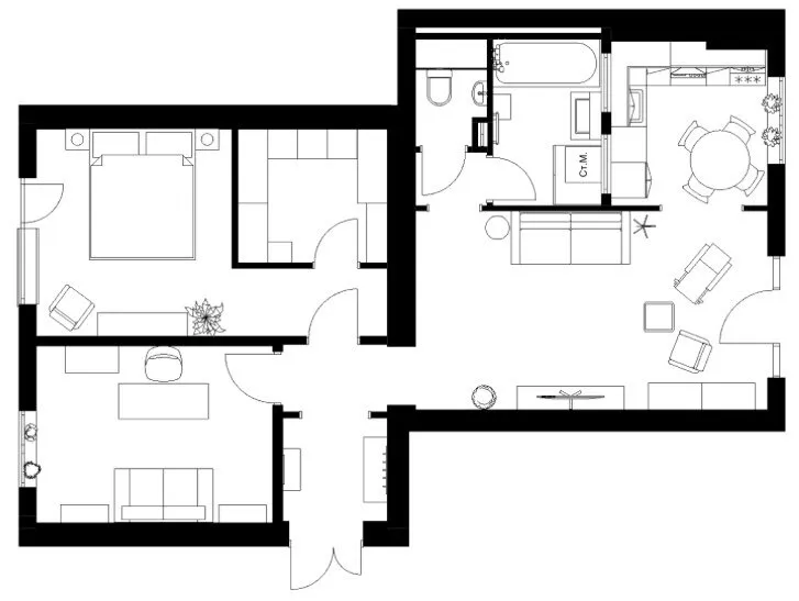 Foto: im Stil , Wohnung, Umwandlung, Stalin-W Wohnung, 3 Zimmer, 40-60 m² – Foto auf unserer Website