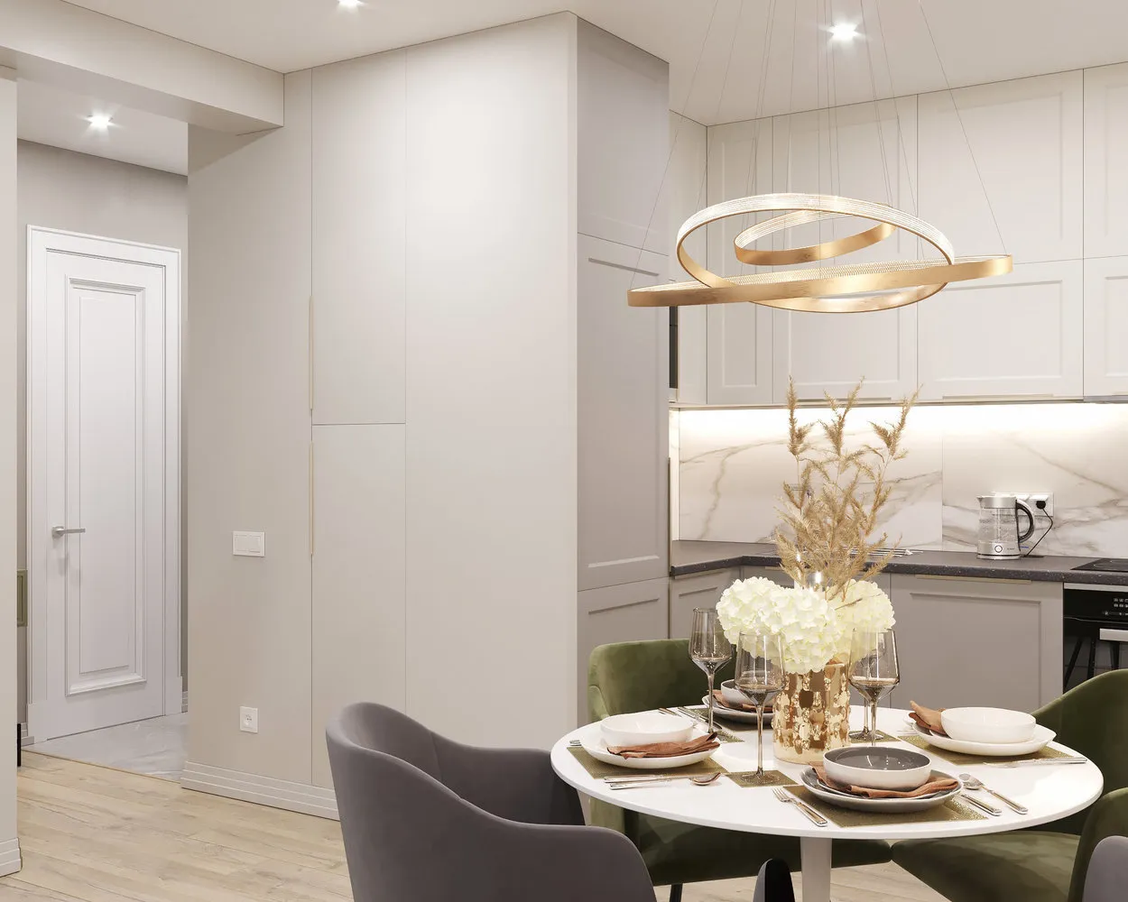 Photo: Kitchen and Dining Room in Modern Style, Entrance, Guide, Inna Velichko, Dasha Ukhlinova, Design Hacks, Mango Studio, Interior Encyclopedia, Evgenia Makarova, Olga Katyuk, Anastasia Marchenko, Irina Reichers Studio, Nina Ivanenko, Julia Grabko, Elena Teplova, VizDiz – photo on our website