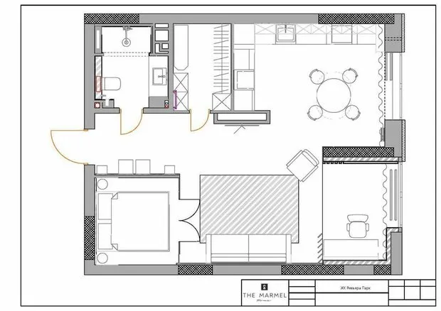 Foto: estilo moderno, apartamento, estudio, proyecto de la semana, Margarita Melnikova, 40-60 metros cuadrados – foto en nuestro sitio web