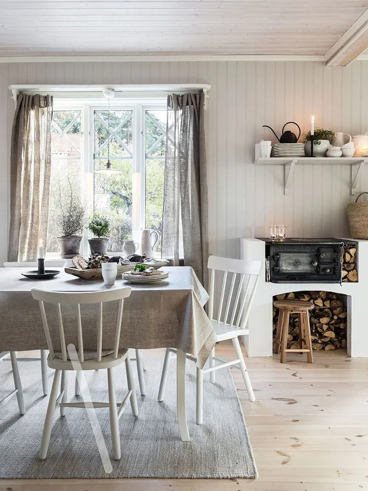 照片：斯堪的纳维亚厨房和餐厅，建议，乡村别墅，指南 – 我们网站上的照片