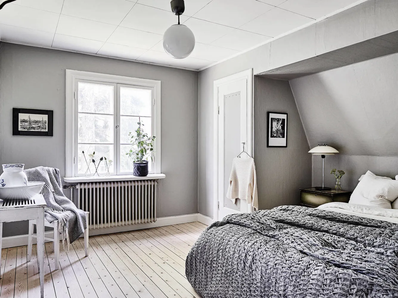 Photo: Bedroom in Scandinavian style, Interior decoration, House, Cottage, House and cottage – photo on our site