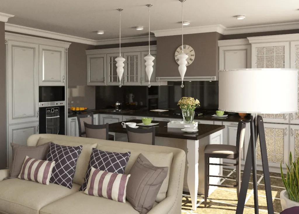 照片:现代风格厨房和餐厅,网站上的照片