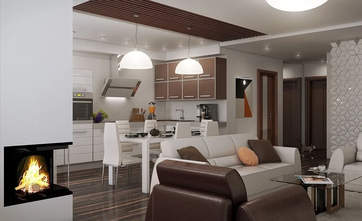 照片:现代风格客厅,网站上的照片