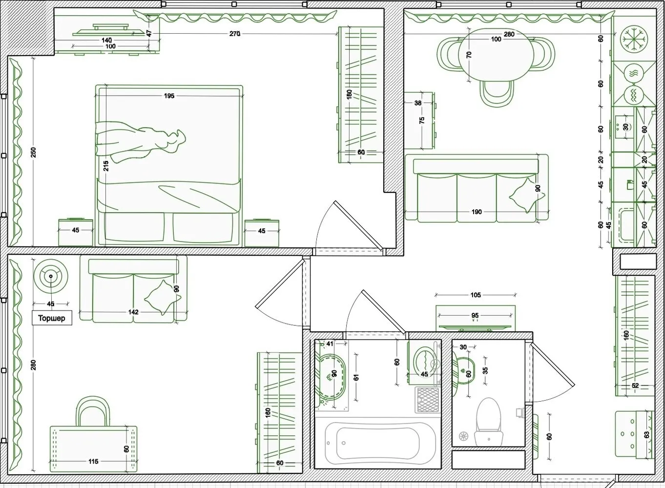 Фотография: в стиле , Квартира, Переделка, 2 комнаты, 40-60 метров – фото на нашем сайте