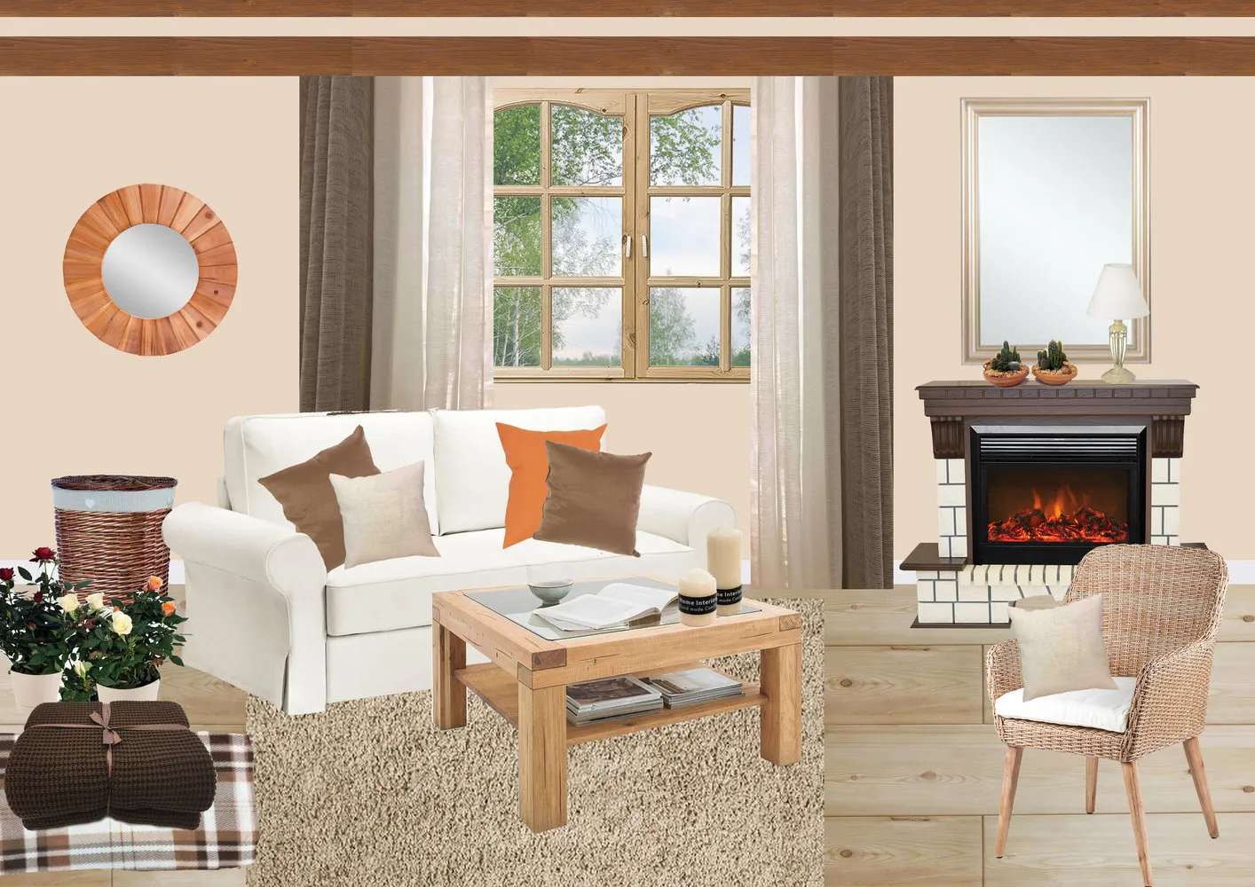 照片：乡村风格、客厅、室内装饰、配件、装饰、家具和照明、技巧、叶莲娜·伊万诺娃、如何自己装饰室内、Leroy Merlin、如何在乡村风格中装饰室内、乡村风格-我们网站上的照片