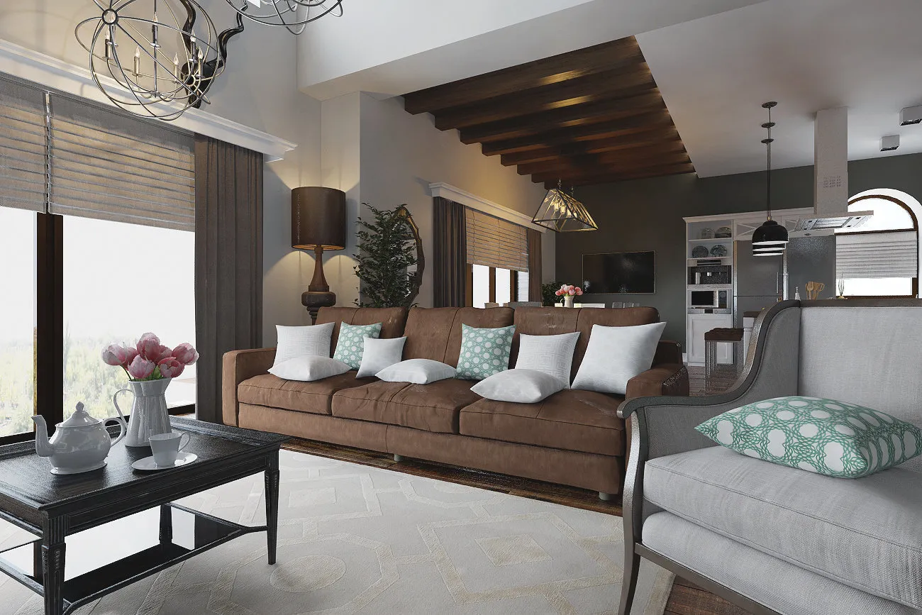 照片：现代风格客厅，技巧 – 我们网站上的照片