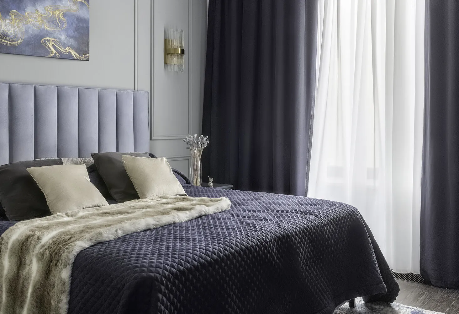 Foto: Habitación principal en estilo Clásico, Moderno, Apartamento, Proyecto de la Semana, Moscú, 4 habitaciones o más, Más de 90 metros cuadrados, IA.Buro – fotos en nuestro sitio web