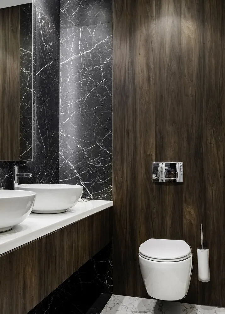 Foto: Baño en estilo Clásico, Moderno, Apartamento, Proyecto de la Semana, Moscú, 4 habitaciones o más, Más de 90 metros cuadrados, IA.Buro – fotos en nuestro sitio web