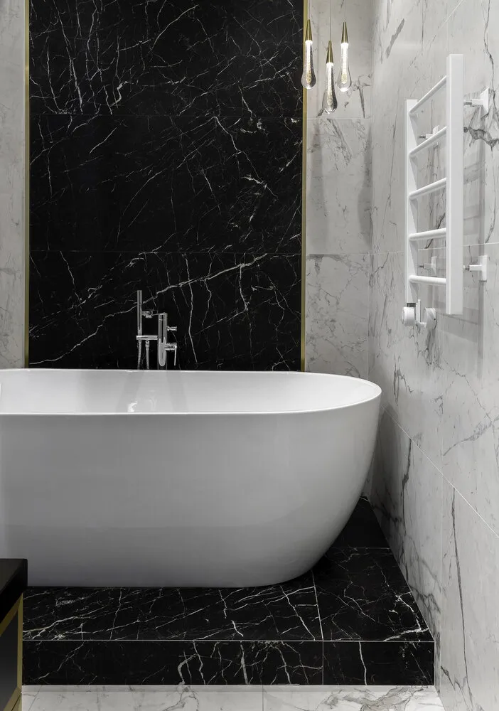 Foto: Baño en estilo Clásico, Moderno, Apartamento, Proyecto de la Semana, Moscú, 4 habitaciones o más, Más de 90 metros cuadrados, IA.Buro – fotos en nuestro sitio web