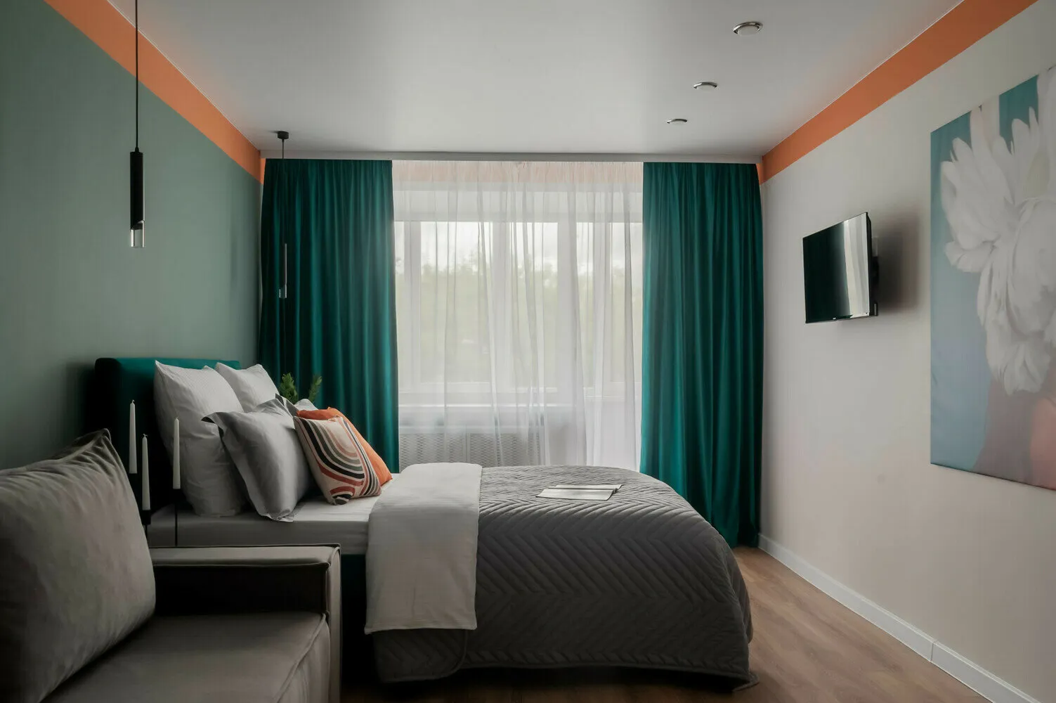 Foto: Dormitorio en estilo moderno, Apartamento, Consejos, Proyecto de la semana, Khrushchyovka, 1 habitación, menos de 40 metros, Kostroma, Stella Veder nikova – fotos en nuestro sitio web