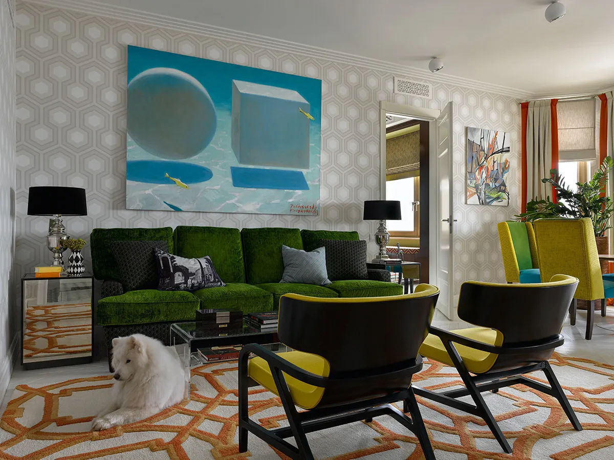 照片:折中风格客厅,技巧 – 我们网站上的照片