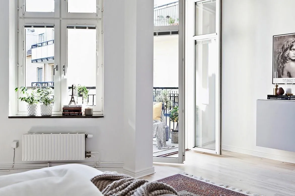 照片：现代、北欧风格卧室，室内装饰，公寓，瑞典，家具与灯光，北欧室内设计，公寓照明，如何为房间选择照明，3个房间，超过90平方米 – 网站上的照片