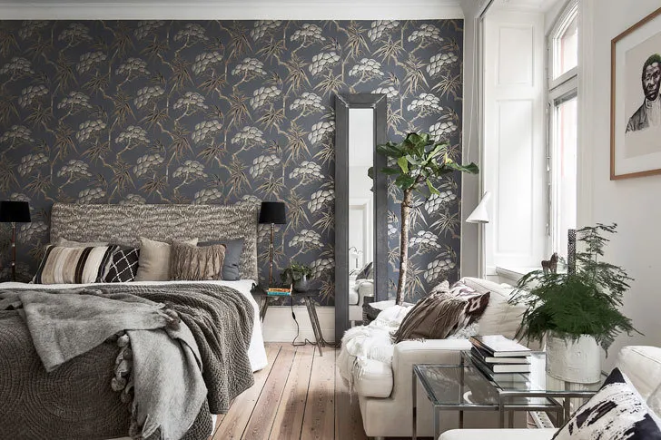 图片：斯堪的纳维亚风格卧室室内装饰 – 我们网站上的照片