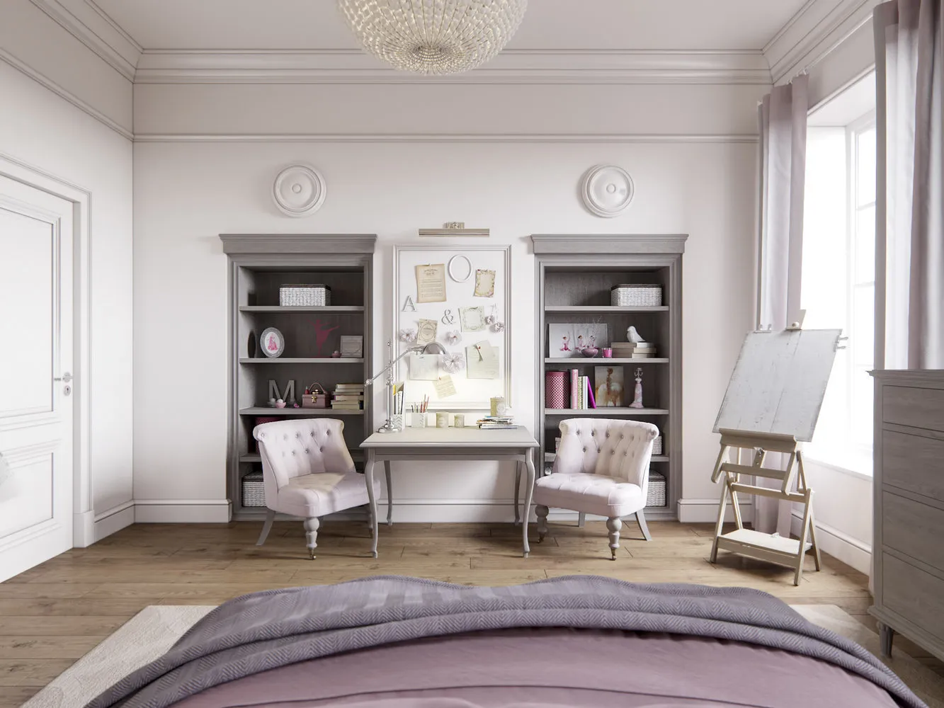 图片：经典风格、斯堪的纳维亚风格卧室室内装饰 – 我们网站上的照片