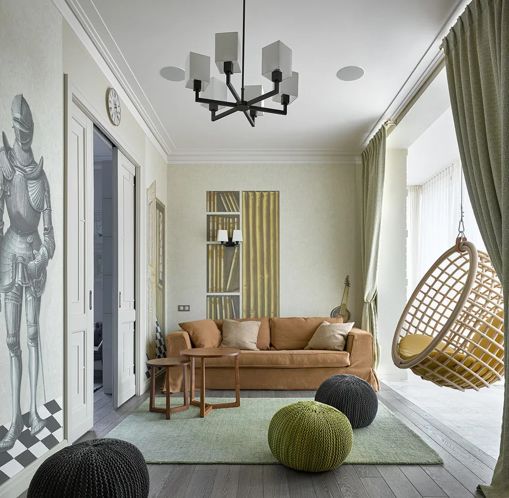 图片：斯堪的纳维亚风格客厅室内装饰 – 我们网站上的照片