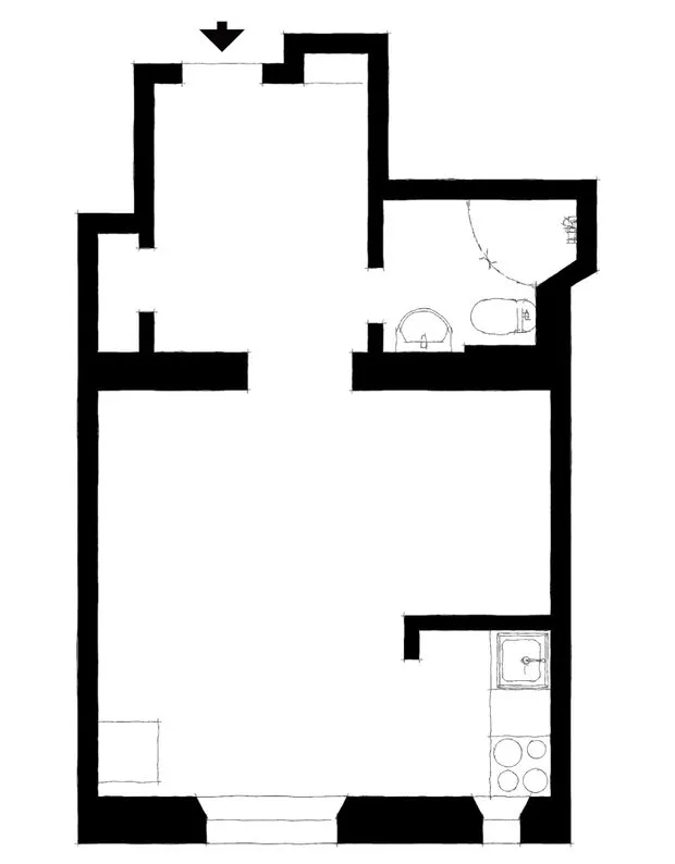 图片:平面图风格,北欧,装饰与DIY,公寓,瑞典,极简主义,黑色,米色,斯德哥尔摩,小户型公寓灵感,如何装饰小公寓,小户型设计,不超过40平方米 – 我们网站上的照片