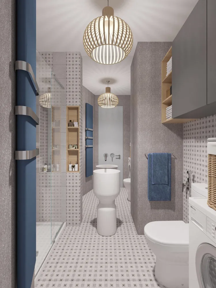 照片：现代风格浴室，公寓，搬迁，单间，小于40平方米，Julia Telnova – 我们网站上的照片