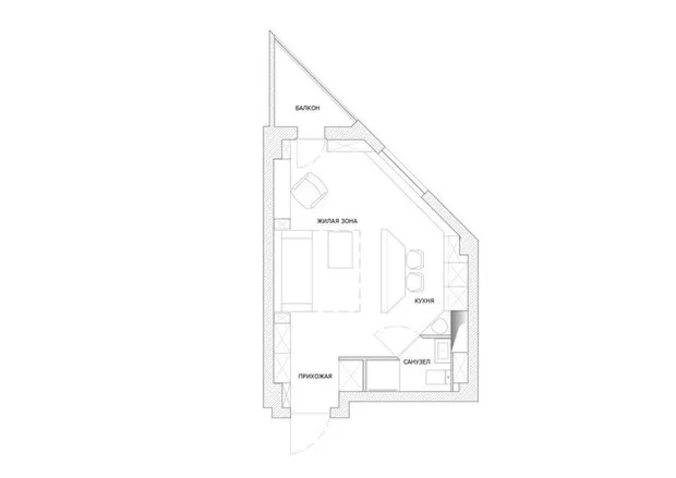 Foto: estilo minimalista, apartamento pequeño - fotos en nuestro sitio web