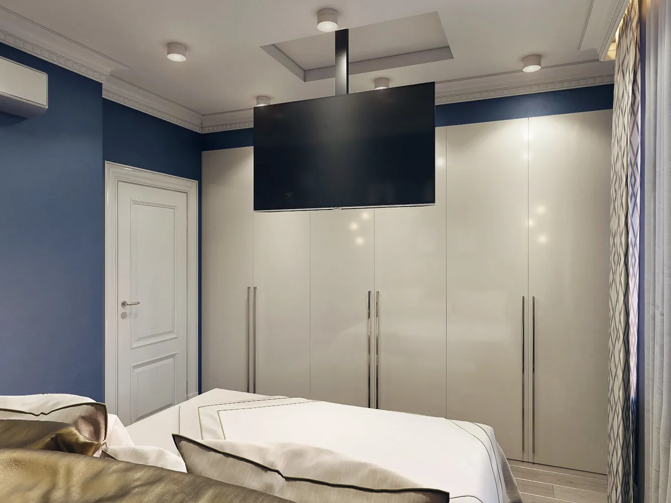 照片：现代风格卧室，Gid, Geometrium, 设计妙招, 朱莉娅·切尔诺娃, 安东妮娜·辛楚戈娃, Background, 玛加丽塔·福米娜, 维多利亚·拉扎尔多娃, 朱莉娅·别利贾金娜 – 网站上的照片