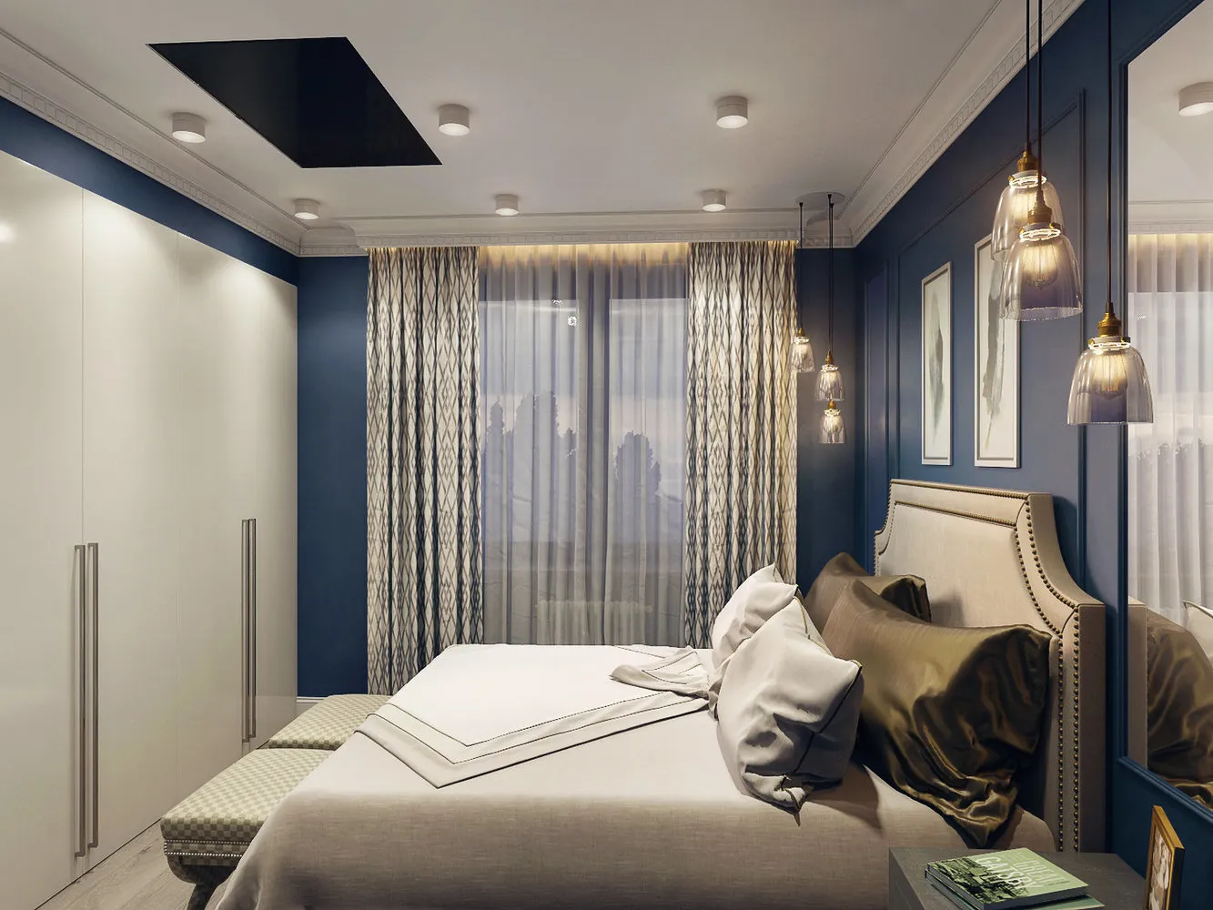 照片：现代风格卧室，Gid, Geometrium, 设计妙招, 朱莉娅·切尔诺娃, 安东妮娜·辛楚戈娃, Background, 玛加丽塔·福米娜, 维多利亚·拉扎尔多娃, 朱莉娅·别利贾金娜 – 网站上的照片