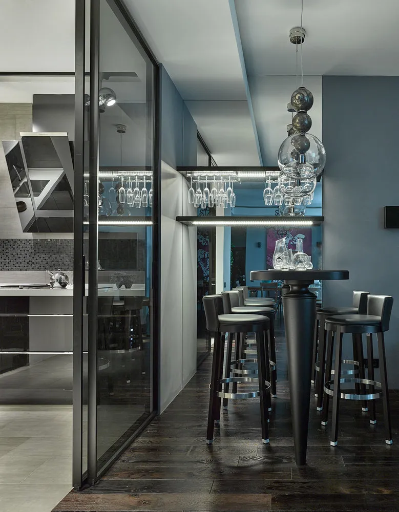 照片:混合风格厨房和餐厅,公寓,每周项目,莫斯科,Elena Semenova – 我们网站上的照片